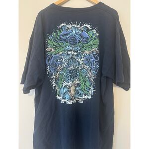 Vintage Santa Cruz Skateboards Ocean God Crab Octopus Graphic T-Shirt Navy XL